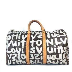 LOUIS VUITTON MonogramGraffiti Keepall50 Travel Bag Hand Bag Duffle Bag